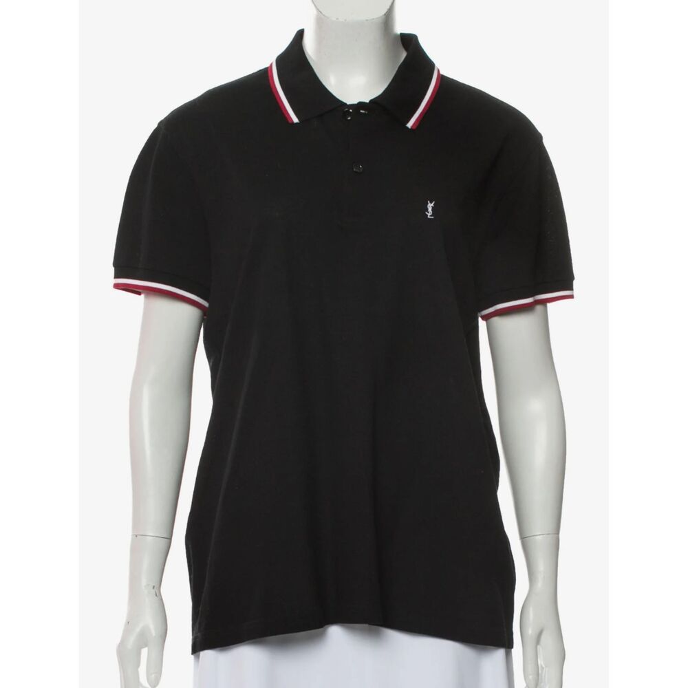 Saint Laurent  Stripe-Accented Polo Top